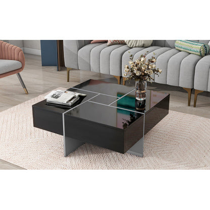 Unique Design Coffee Table With 4 Hidden Storage Compartments