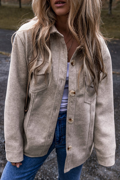 Sadie Flap Pockets Buttoned Shacket