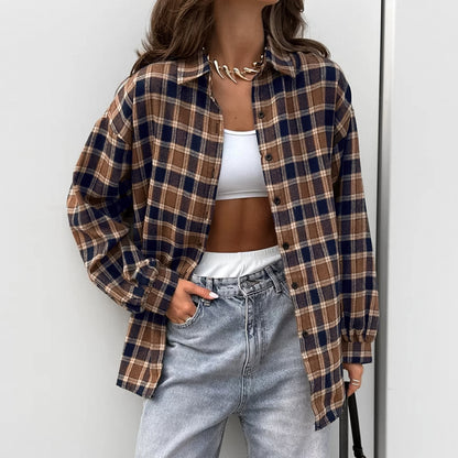 Fashion Plaid Shirt Loose Plaid